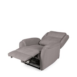 SILLÓN RELAX ELECTRICO CON TEJIDO ANTIMANCHAS TAUPE AKARI PARA SALÓN ESTILO CONTEMPORÁNEO