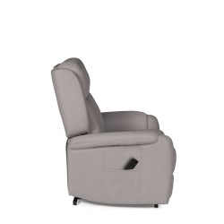 SILLÓN RELAX ELECTRICO CON TEJIDO ANTIMANCHAS TAUPE AKARI PARA SALÓN ESTILO CONTEMPORÁNEO