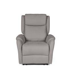 SILLÓN RELAX ELECTRICO CON TEJIDO ANTIMANCHAS TAUPE AKARI PARA SALÓN ESTILO CONTEMPORÁNEO