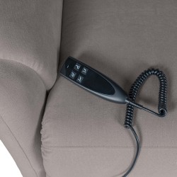 SILLÓN RELAX ELECTRICO CON TEJIDO ANTIMANCHAS TAUPE AKARI PARA SALÓN ESTILO CONTEMPORÁNEO