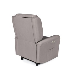 SILLÓN RELAX ELECTRICO CON TEJIDO ANTIMANCHAS TAUPE AKARI PARA SALÓN ESTILO CONTEMPORÁNEO