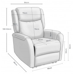 SILLÓN RELAX ELECTRICO CON TEJIDO ANTIMANCHAS TAUPE AKARI PARA SALÓN ESTILO CONTEMPORÁNEO