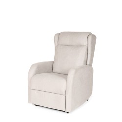 SILLÓN RELAX ELECTRICO CON ELEVADOR EN TEJIDO ANTIMANCHAS BEIGE SAORI PARA SALÓN CONTEMPORÁNEO