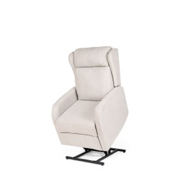 SILLÓN RELAX ELECTRICO CON ELEVADOR EN TEJIDO ANTIMANCHAS BEIGE SAORI PARA SALÓN CONTEMPORÁNEO