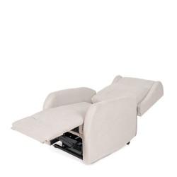 SILLÓN RELAX ELECTRICO CON ELEVADOR EN TEJIDO ANTIMANCHAS BEIGE SAORI PARA SALÓN CONTEMPORÁNEO