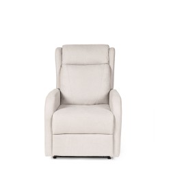 SILLÓN RELAX ELECTRICO CON ELEVADOR EN TEJIDO ANTIMANCHAS BEIGE SAORI PARA SALÓN CONTEMPORÁNEO
