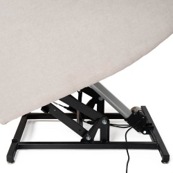 SILLÓN RELAX ELECTRICO CON ELEVADOR EN TEJIDO ANTIMANCHAS BEIGE SAORI PARA SALÓN CONTEMPORÁNEO