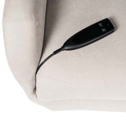 SILLÓN RELAX ELECTRICO CON ELEVADOR EN TEJIDO ANTIMANCHAS BEIGE SAORI PARA SALÓN CONTEMPORÁNEO