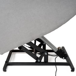 SILLÓN RELAX ELECTRICO CON ELEVADOR EN TEJIDO ANTIMANCHAS GRIS CLARO SAORI PARA SALÓN CONTEMPORÁNEO