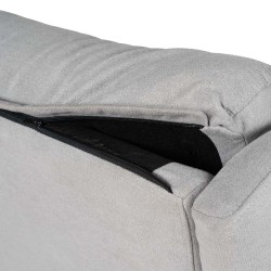 SILLÓN RELAX ELECTRICO CON ELEVADOR EN TEJIDO ANTIMANCHAS GRIS CLARO SAORI PARA SALÓN CONTEMPORÁNEO