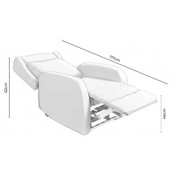 SILLÓN RELAX ELECTRICO CON ELEVADOR EN TEJIDO ANTIMANCHAS GRIS CLARO SAORI PARA SALÓN CONTEMPORÁNEO
