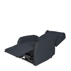 SILLÓN RELAX ELECTRICO CON ELEVADOR EN TEJIDO ANTIMANCHAS GRIS OSCURO SAORI PARA SALÓN CONTEMPORÁNEO
