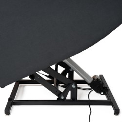 SILLÓN RELAX ELECTRICO CON ELEVADOR EN TEJIDO ANTIMANCHAS GRIS OSCURO SAORI PARA SALÓN CONTEMPORÁNEO