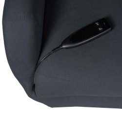 SILLÓN RELAX ELECTRICO CON ELEVADOR EN TEJIDO ANTIMANCHAS GRIS OSCURO SAORI PARA SALÓN CONTEMPORÁNEO