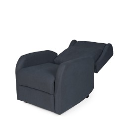 SILLÓN RELAX ELECTRICO CON ELEVADOR EN TEJIDO ANTIMANCHAS GRIS OSCURO SAORI PARA SALÓN CONTEMPORÁNEO