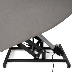SILLÓN RELAX ELECTRICO CON ELEVADOR EN TEJIDO ANTIMANCHAS TAUPE SAORI PARA SALÓN CONTEMPORÁNEO
