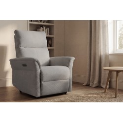 SILLÓN RELAX ELECTRICO DE TELA ANTIMANCHAS GRIS CLARO MISAKI PARA SALÓN ESTILO CONTEMPORÁNEO