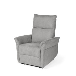 SILLÓN RELAX ELECTRICO DE TELA ANTIMANCHAS GRIS CLARO MISAKI PARA SALÓN ESTILO CONTEMPORÁNEO
