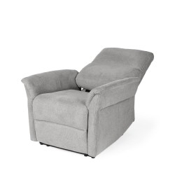 SILLÓN RELAX ELECTRICO DE TELA ANTIMANCHAS GRIS CLARO MISAKI PARA SALÓN ESTILO CONTEMPORÁNEO