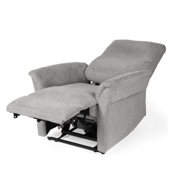 SILLÓN RELAX ELECTRICO DE TELA ANTIMANCHAS GRIS CLARO MISAKI PARA SALÓN ESTILO CONTEMPORÁNEO