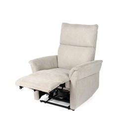 SILLÓN RELAX ELECTRICO DE TELA ANTIMANCHAS BEIGE MISAKI PARA SALÓN ESTILO CONTEMPORÁNEO
