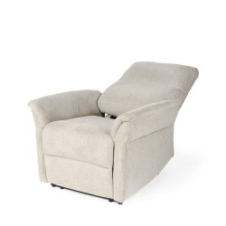 SILLÓN RELAX ELECTRICO DE TELA ANTIMANCHAS BEIGE MISAKI PARA SALÓN ESTILO CONTEMPORÁNEO