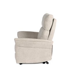SILLÓN RELAX ELECTRICO DE TELA ANTIMANCHAS BEIGE MISAKI PARA SALÓN ESTILO CONTEMPORÁNEO