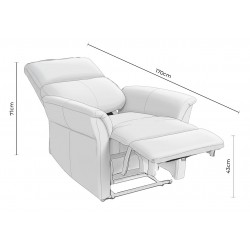 SILLÓN RELAX ELECTRICO DE TELA ANTIMANCHAS BEIGE MISAKI PARA SALÓN ESTILO CONTEMPORÁNEO