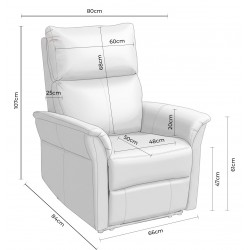 SILLÓN RELAX ELECTRICO DE TELA ANTIMANCHAS BEIGE MISAKI PARA SALÓN ESTILO CONTEMPORÁNEO