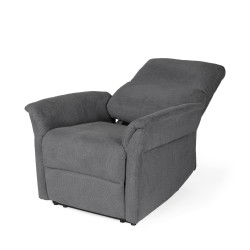 SILLÓN RELAX ELECTRICO DE TELA ANTIMANCHAS GRIS OSCURO MISAKI PARA SALÓN ESTILO CONTEMPORÁNEO