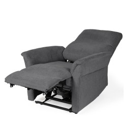 SILLÓN RELAX ELECTRICO DE TELA ANTIMANCHAS GRIS OSCURO MISAKI PARA SALÓN ESTILO CONTEMPORÁNEO