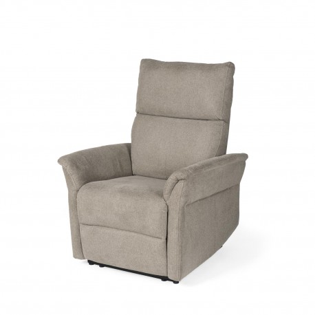 SILLÓN RELAX ELECTRICO DE TELA ANTIMANCHAS TAUPE MISAKI PARA SALÓN ESTILO CONTEMPORÁNEO