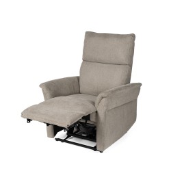 SILLÓN RELAX ELECTRICO DE TELA ANTIMANCHAS TAUPE MISAKI PARA SALÓN ESTILO CONTEMPORÁNEO