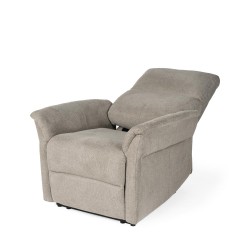 SILLÓN RELAX ELECTRICO DE TELA ANTIMANCHAS TAUPE MISAKI PARA SALÓN ESTILO CONTEMPORÁNEO
