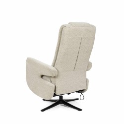 SILLÓN RELAX ELECTRICO GIRATORIO DE TELA COLOR BEIGE SATOMI PARA SALÓN CONTEMPORÁNEO