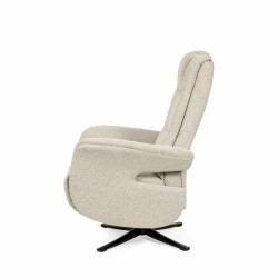 SILLÓN RELAX ELECTRICO GIRATORIO DE TELA COLOR BEIGE SATOMI PARA SALÓN CONTEMPORÁNEO
