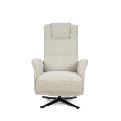 SILLÓN RELAX ELECTRICO GIRATORIO DE TELA COLOR BEIGE SATOMI PARA SALÓN CONTEMPORÁNEO