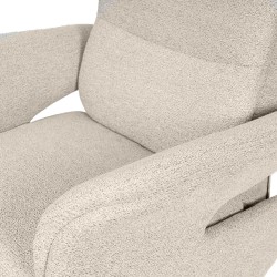 SILLÓN RELAX ELECTRICO GIRATORIO DE TELA COLOR BEIGE SATOMI PARA SALÓN CONTEMPORÁNEO
