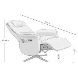 SILLÓN RELAX ELECTRICO GIRATORIO DE TELA COLOR BEIGE SATOMI PARA SALÓN CONTEMPORÁNEO