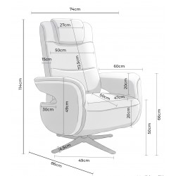 SILLÓN RELAX ELECTRICO GIRATORIO DE TELA COLOR BEIGE SATOMI PARA SALÓN CONTEMPORÁNEO
