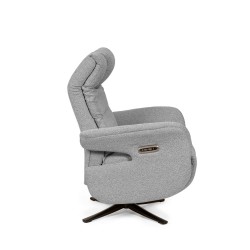 SILLÓN RELAX ELECTRICO GIRATORIO DE TELA COLOR GRIS SATOMI PARA SALÓN CONTEMPORÁNEO