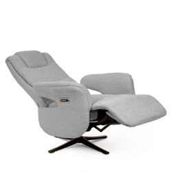 SILLÓN RELAX ELECTRICO GIRATORIO DE TELA COLOR GRIS SATOMI PARA SALÓN CONTEMPORÁNEO