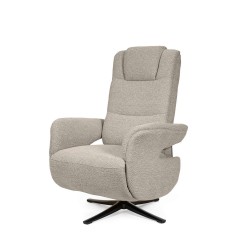 SILLÓN RELAX ELECTRICO GIRATORIO DE TELA COLOR TAUPE SATOMI PARA SALÓN CONTEMPORÁNEO