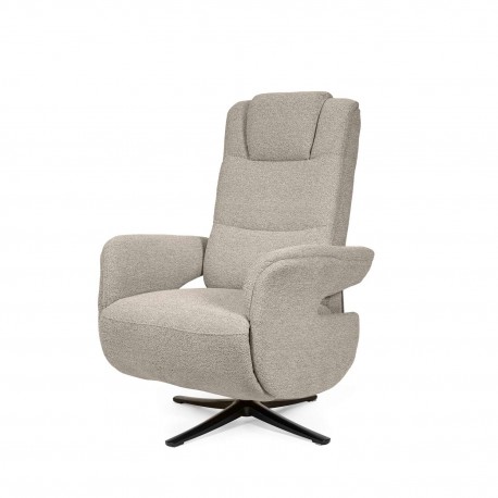 SILLÓN RELAX ELECTRICO GIRATORIO DE TELA COLOR TAUPE SATOMI PARA SALÓN CONTEMPORÁNEO