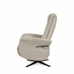 SILLÓN RELAX ELECTRICO GIRATORIO DE TELA COLOR TAUPE SATOMI PARA SALÓN CONTEMPORÁNEO