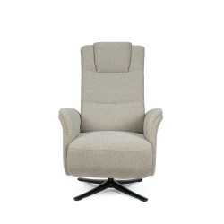 SILLÓN RELAX ELECTRICO GIRATORIO DE TELA COLOR TAUPE SATOMI PARA SALÓN CONTEMPORÁNEO