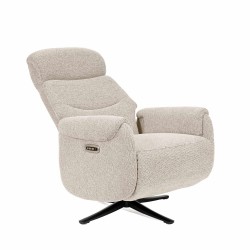SILLÓN RELAX GIRATORIO ELECTRICO COLOR BEIGE TAMIKO PARA SALÓN ESTILO CONTEMPORÁNEO