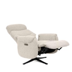 SILLÓN RELAX GIRATORIO ELECTRICO COLOR BEIGE TAMIKO PARA SALÓN ESTILO CONTEMPORÁNEO