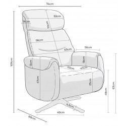 SILLÓN RELAX GIRATORIO ELECTRICO COLOR GRIS TAMIKO PARA SALÓN ESTILO CONTEMPORÁNEO