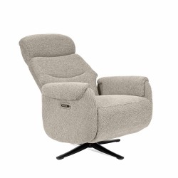 SILLÓN RELAX GIRATORIO ELECTRICO COLOR TAUPE TAMIKO PARA SALÓN ESTILO CONTEMPORÁNEO